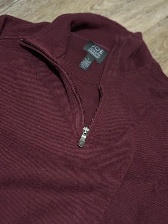 Joseph Abboud Men’s Burgundy Half-Zip Sweater - Picture 1 of 6